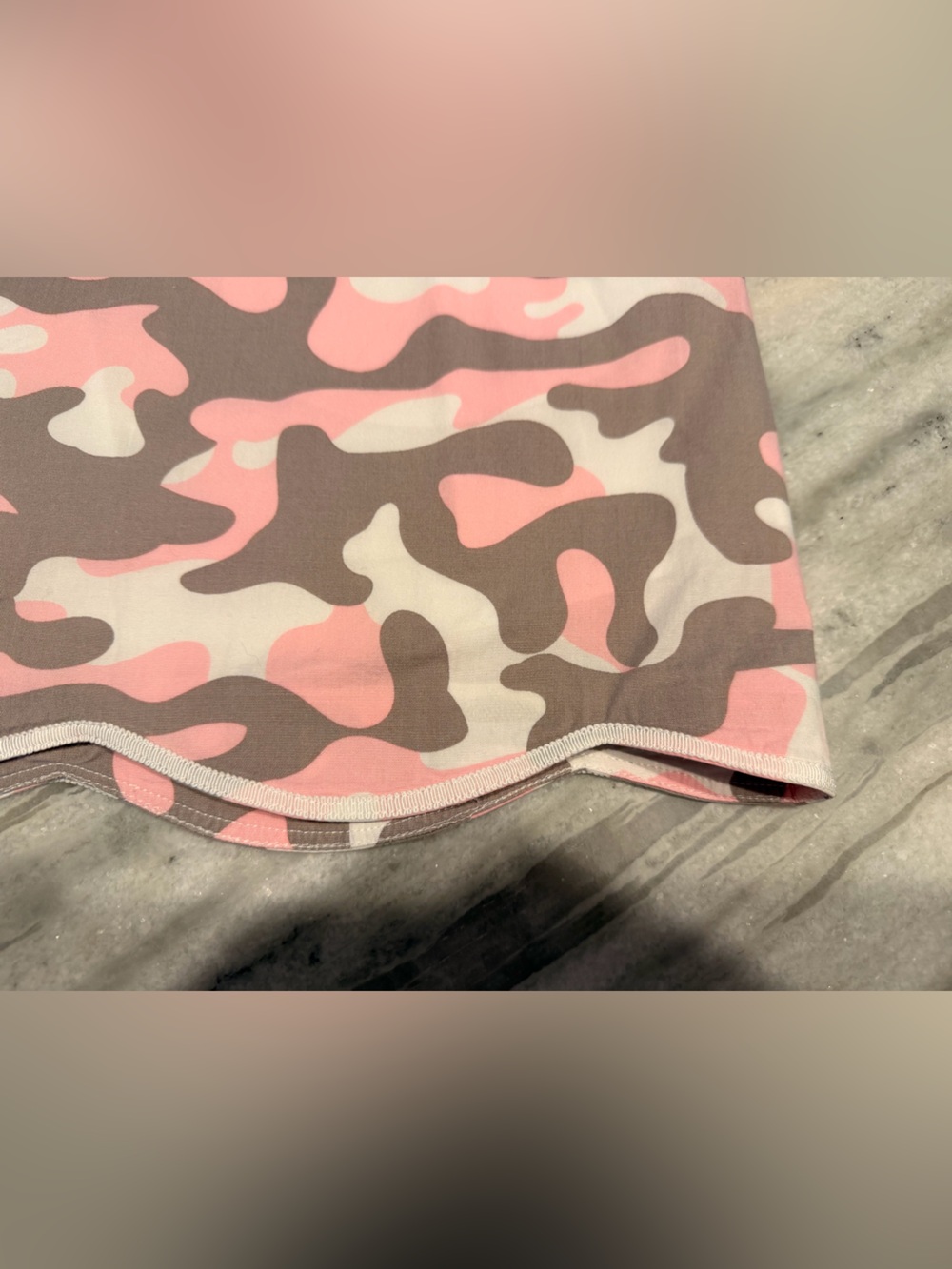 Pink & Brown Camo Scalloped Hem Skirt - Picture 2 of 10